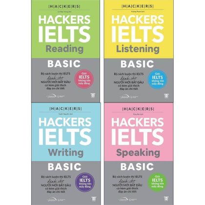 Combo 4 Cuốn Hackers IELTS Basic (Listening + Reading + Speaking + Writing)